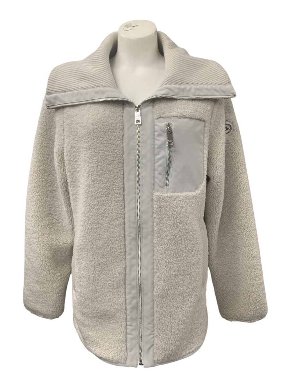 Michael Kors Cream Sherpa Zip Jacket